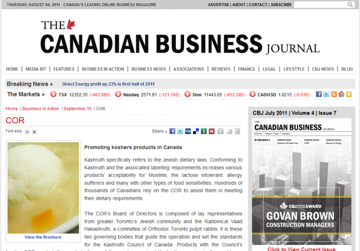 Canadian Business Journal Profiles Cor Title Image