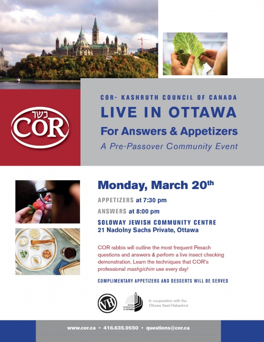Cor Live In Ottawa For A Pre Passover Community Event Monday, March 20 Title Image